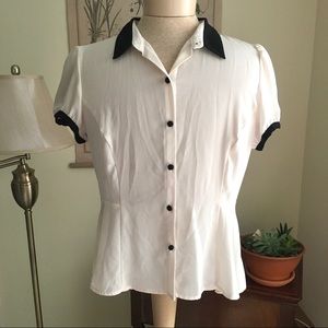 F21 Collared Peplum Blouse